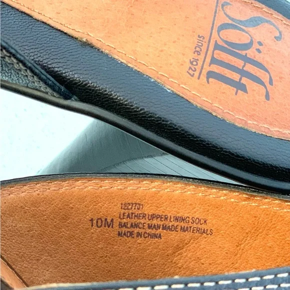 Söfft Black Leather Open Toe Wide Band Tapered Chunky Heel Sandals Women’s 10 - Picture 10 of 10